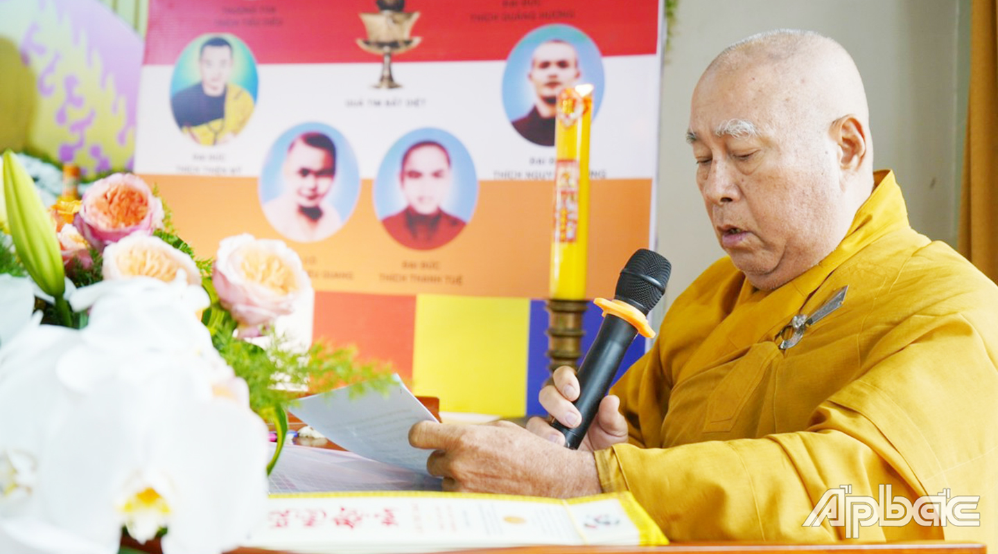 Hòa thượng Thích Huệ Minh, Ủy viên Thường trực Hội đồng chứng minh GHPG VN đọcThông điệp Đại lễ Phật đản Phật lịch 2567 của Hòa thượng Thích Trí Quảng, Đức Pháp chủ GHPGVN