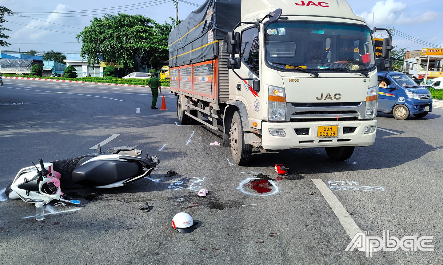 Hiện trường vụ tai nạn giao thông.