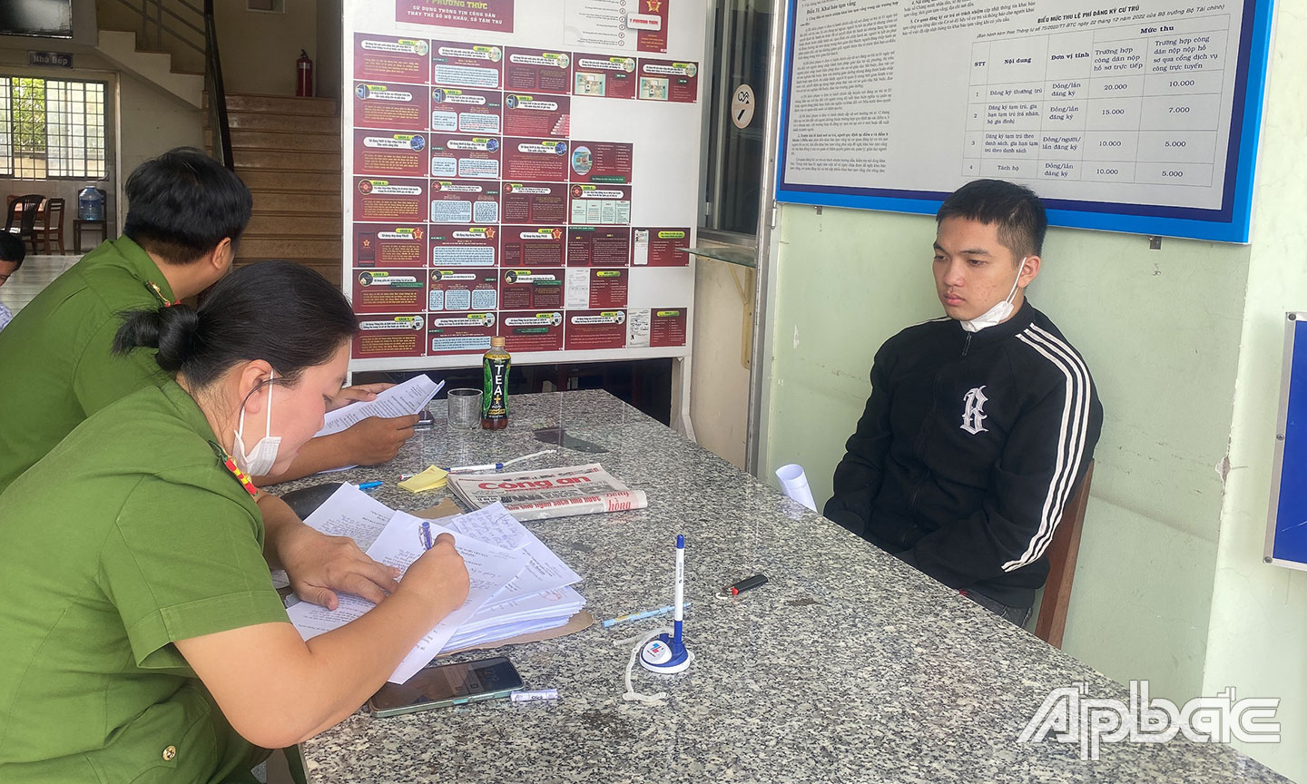 Bị cáo Định tại cơ quan Công an.