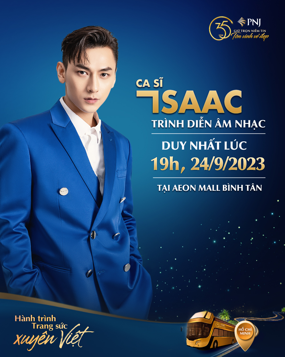 “Hành trình trang sức xuyên Việt” tại Aeon Mall Bình Tân với sự góp mặt của nam ca sĩ Isaac.