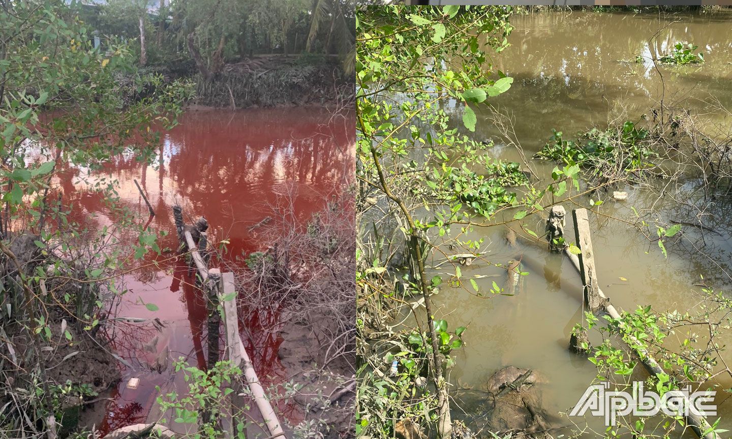 Đối lập dòng kênh bị ô nhiễm.