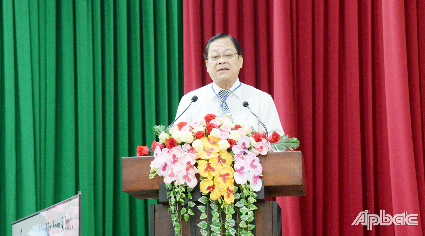 Bác sĩ CKII Nguyễn Thanh Linh, Giám đốc Sở Y tế phát biểu khai mạc hội nghị