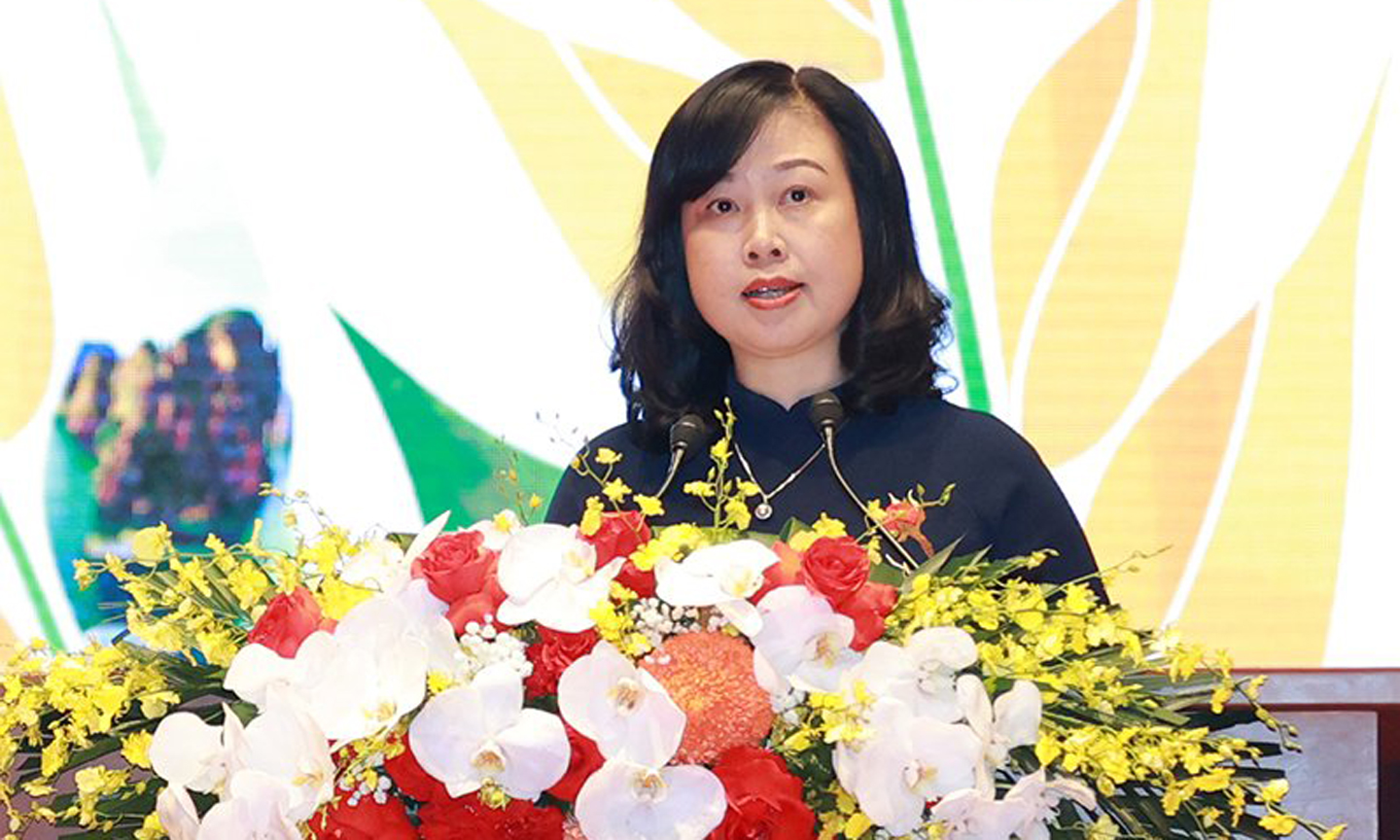 Bộ trưởng Bộ Y tế Đào Hồng Lan phát biểu tại Đại hội.