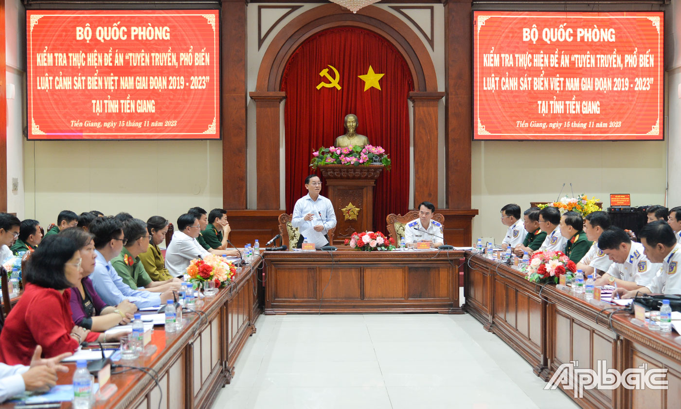 Đồng chí Nguyễn Văn Vĩnh mong muốn sẽ tiếp tục nhận được sự quan tâm chỉ đạo, tạo điều kiện hỗ trợ của Bộ Quốc phòng, nhất là trong công tác quản lý, khai thác và giữ vững chủ quyền biển đảo, giúp tỉnh có điều kiện thuận lợi phát triển kinh tế - xã hội nhanh và bền vững.