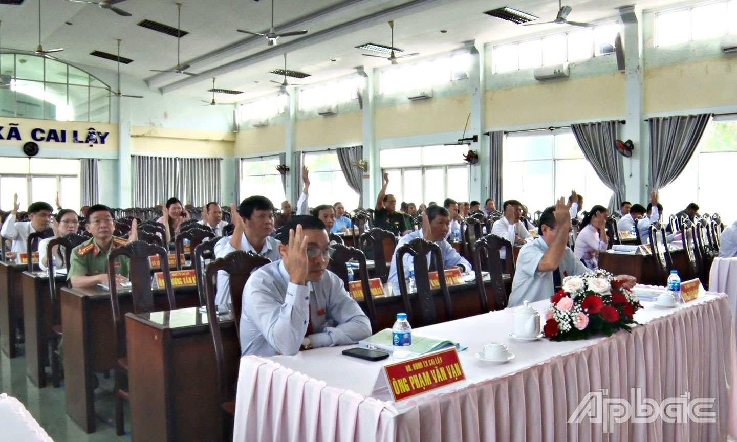 Đại biểu biểu quyết thông qua Nghị quyết