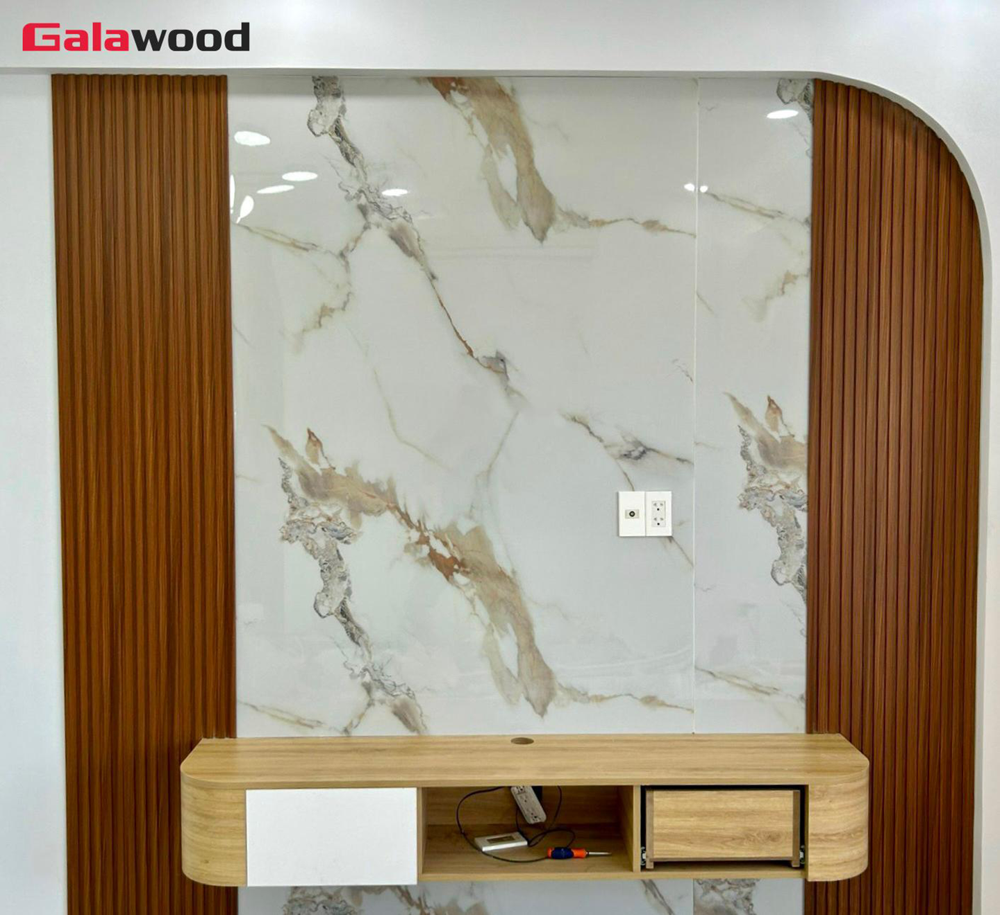 Tấm ốp nội thất Galawood đáp ứng tính thẩm mỹ với chi phí phải chăng - Nguồn ảnh: GALAWOOD.