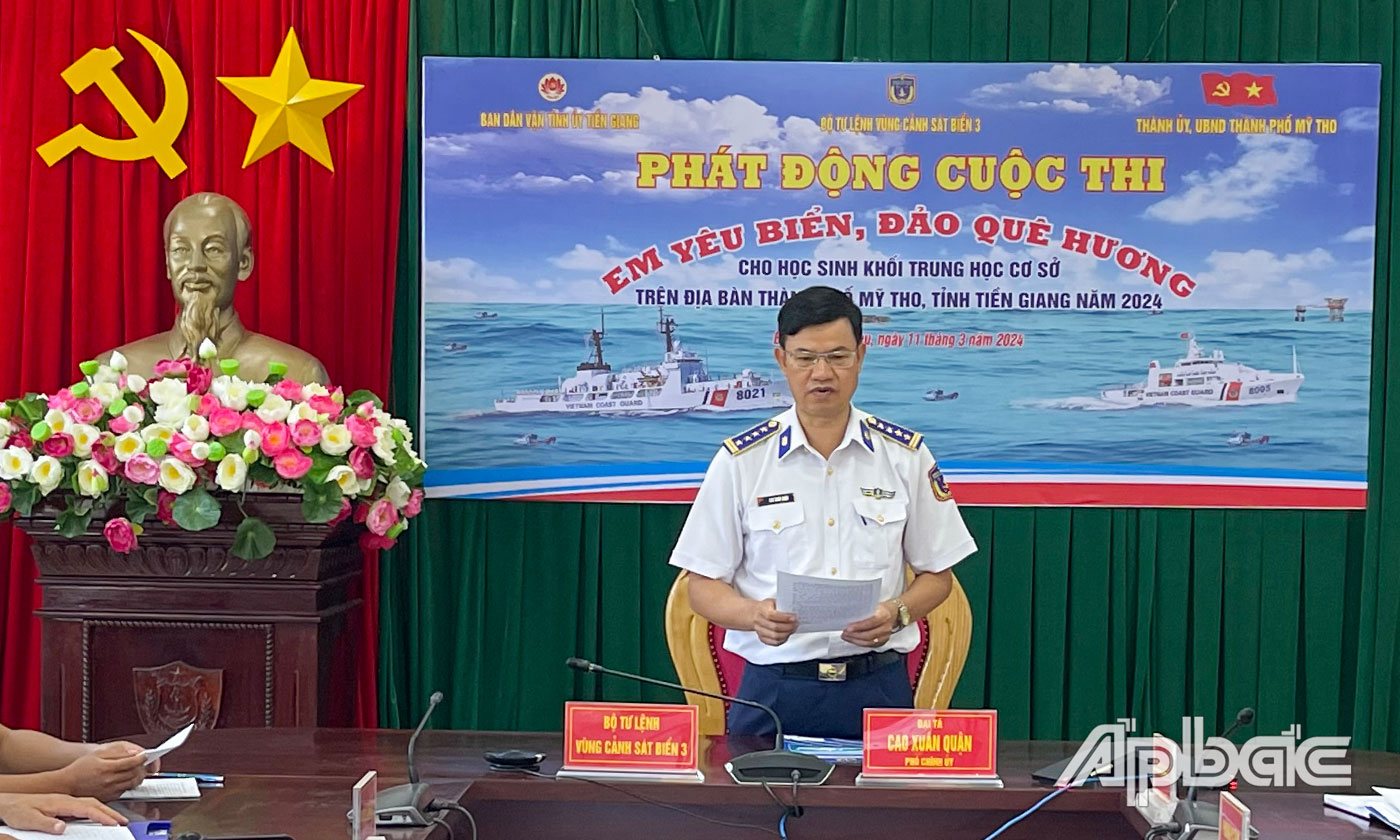 Đại tá Cao Xuân Quận, Phó Chính ủy Bộ Tư lệnh Vùng Cảnh sát biển 3 phát động cuộc thi
