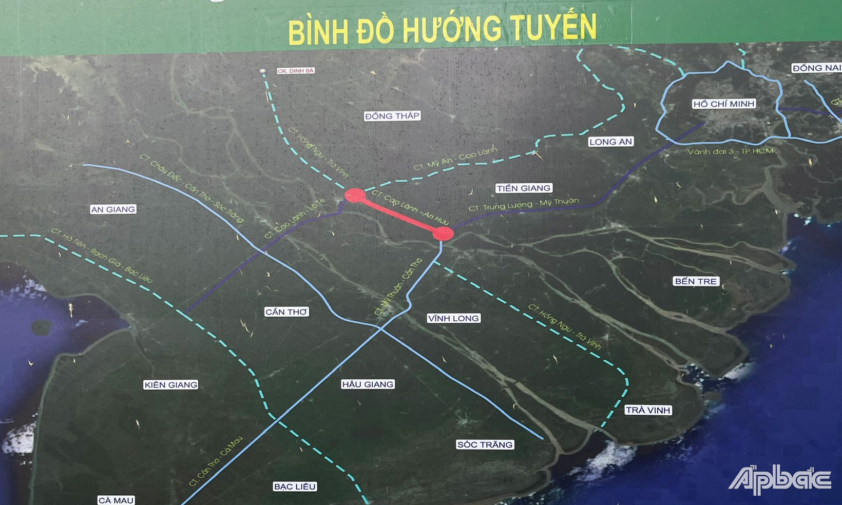 Bình đồ hướng tuyến dự án.