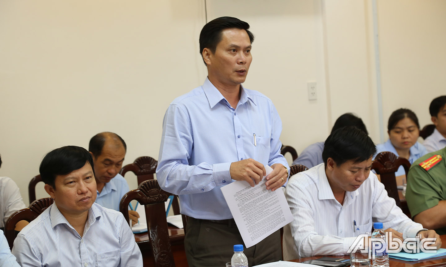 Lãnh đạo các sở, ngành tỉnh phát biểu tại buổi làm việc