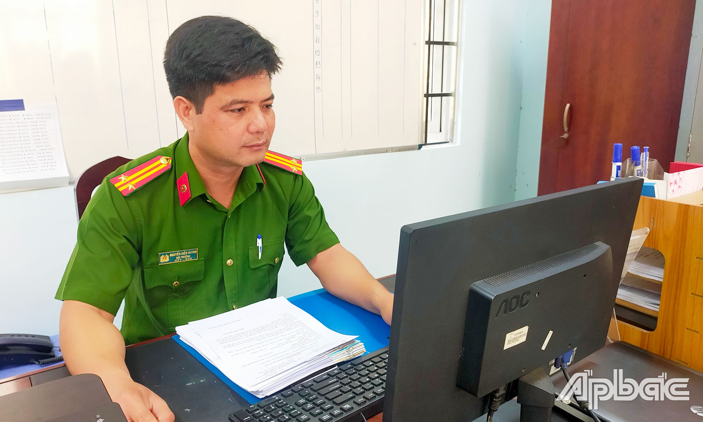 Trung tá Nguyễn Hiền Huynh. Ảnh: Thanh Việt