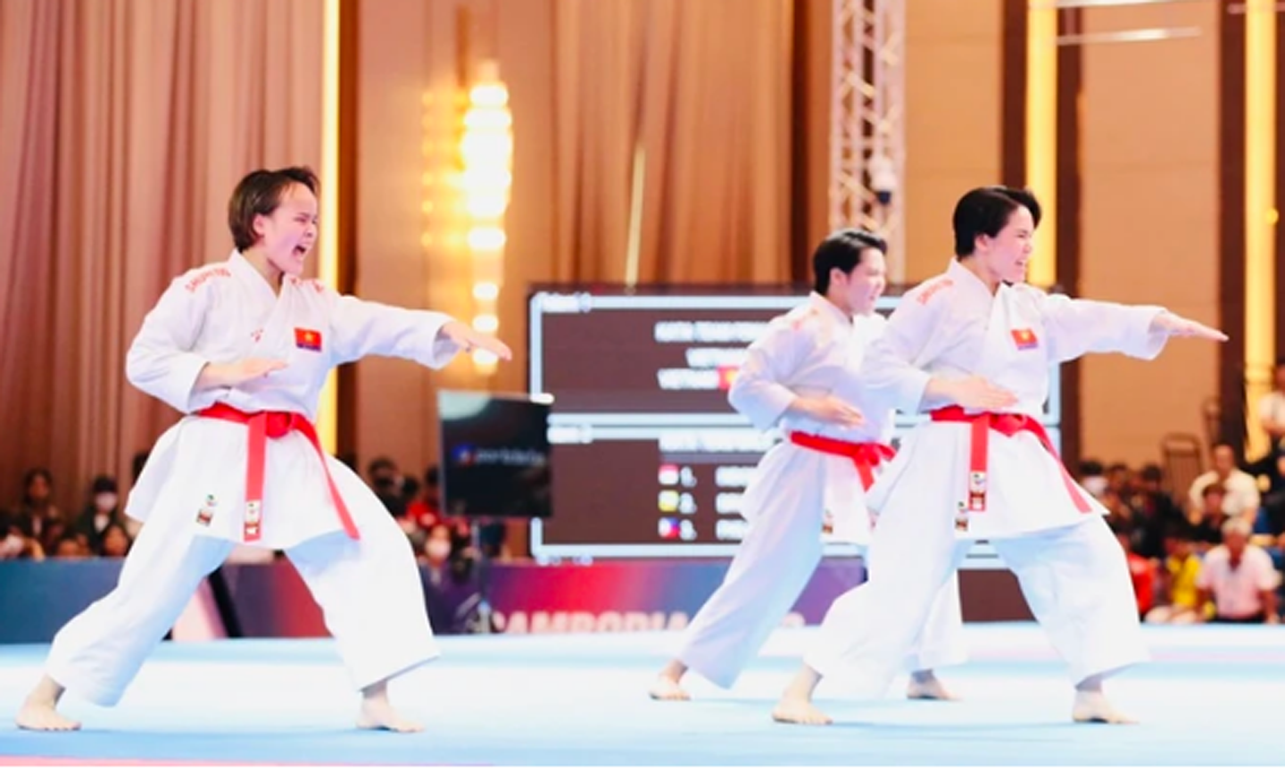 Karate Việt Nam có vị trí số 1 ở giải vô địch Đông Nam Á năm nay. Ảnh: DŨNG PHƯƠNG