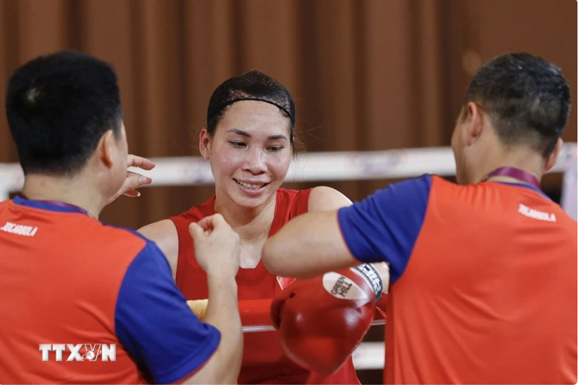 Hà Thị Linh giành vé tham dự Olympic Paris 2024. (Ảnh: TTXVN)