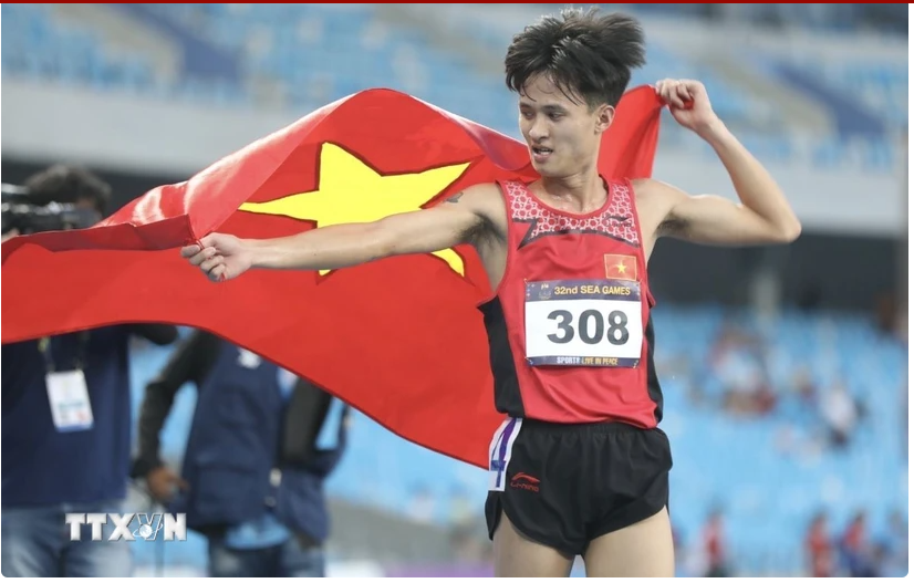 Vận động viên Nguyễn Trung Cường. (Ảnh: Minh Quyết/TTXVN)