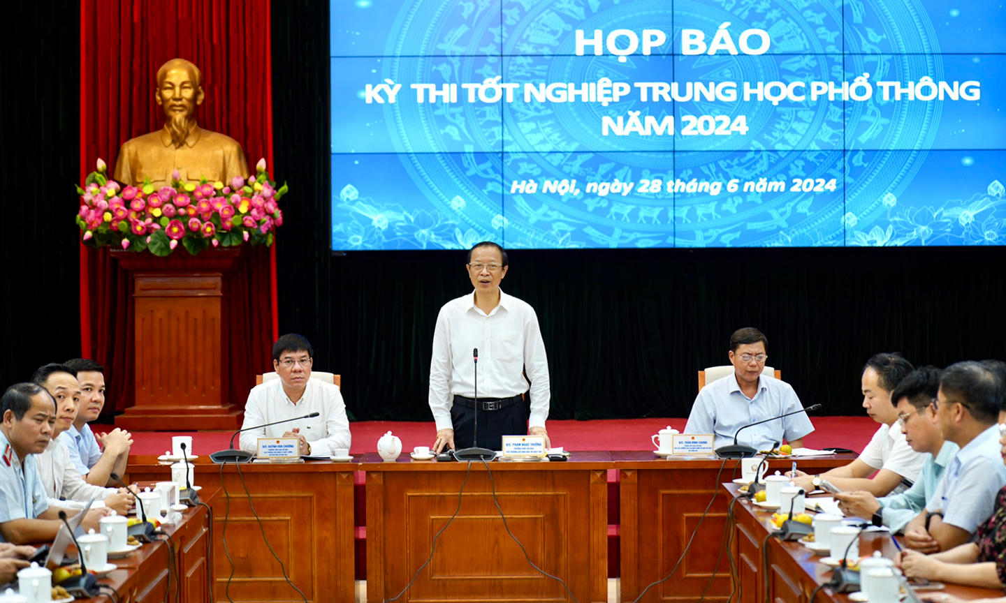 Bộ GD&ĐT họp báo về Kỳ thi tốt nghiệp THPT năm 2024.