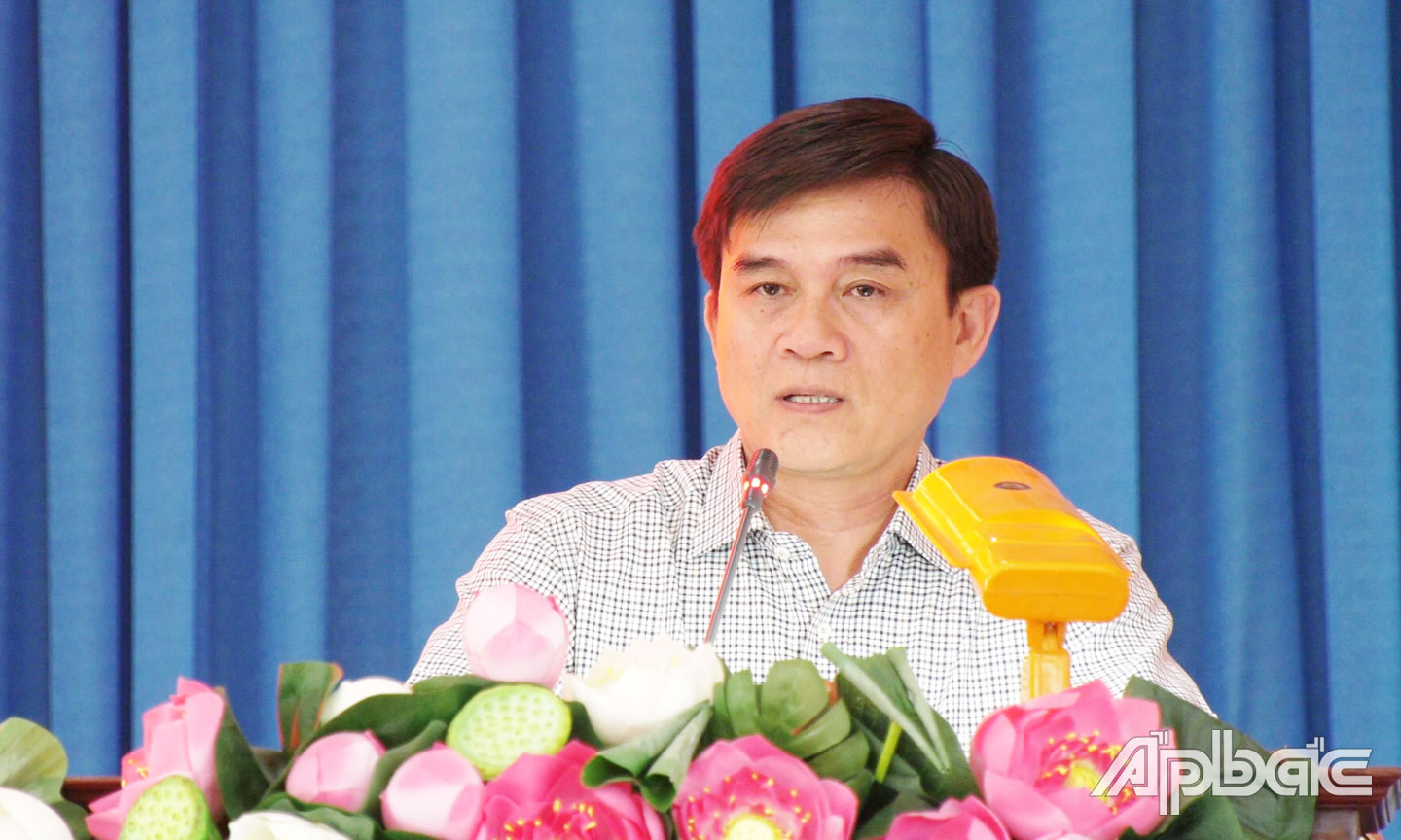 Ông Nguyễn Văn Mười, Ủy viên Ban Thường vụ Tỉnh ủy, Trưởng Ban Nội chính Tỉnh ủy Tiền Giang phát biểu chỉ đạo tại hội nghị