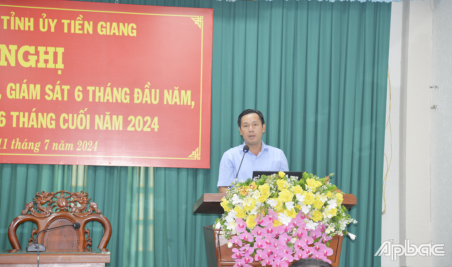 Đồng chí Tăng Minh Nghĩa, Vụ địa bàn 8, Ủy ban kiểm tra trung ương phát biểu tại hội nghị