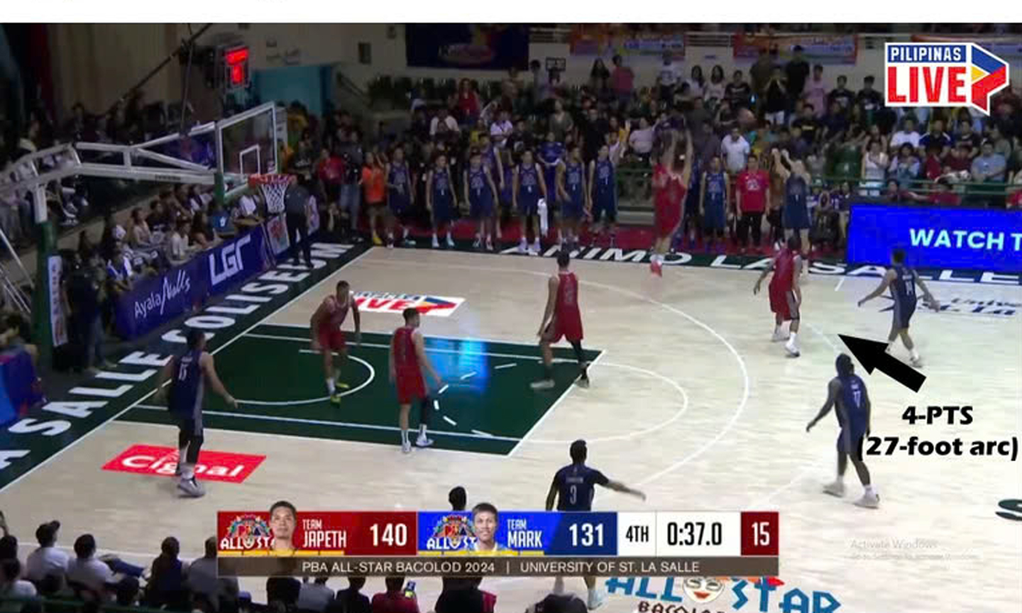 Giải bóng rổ Philippines đưa vạch bốn điểm vào thử nghiệm.