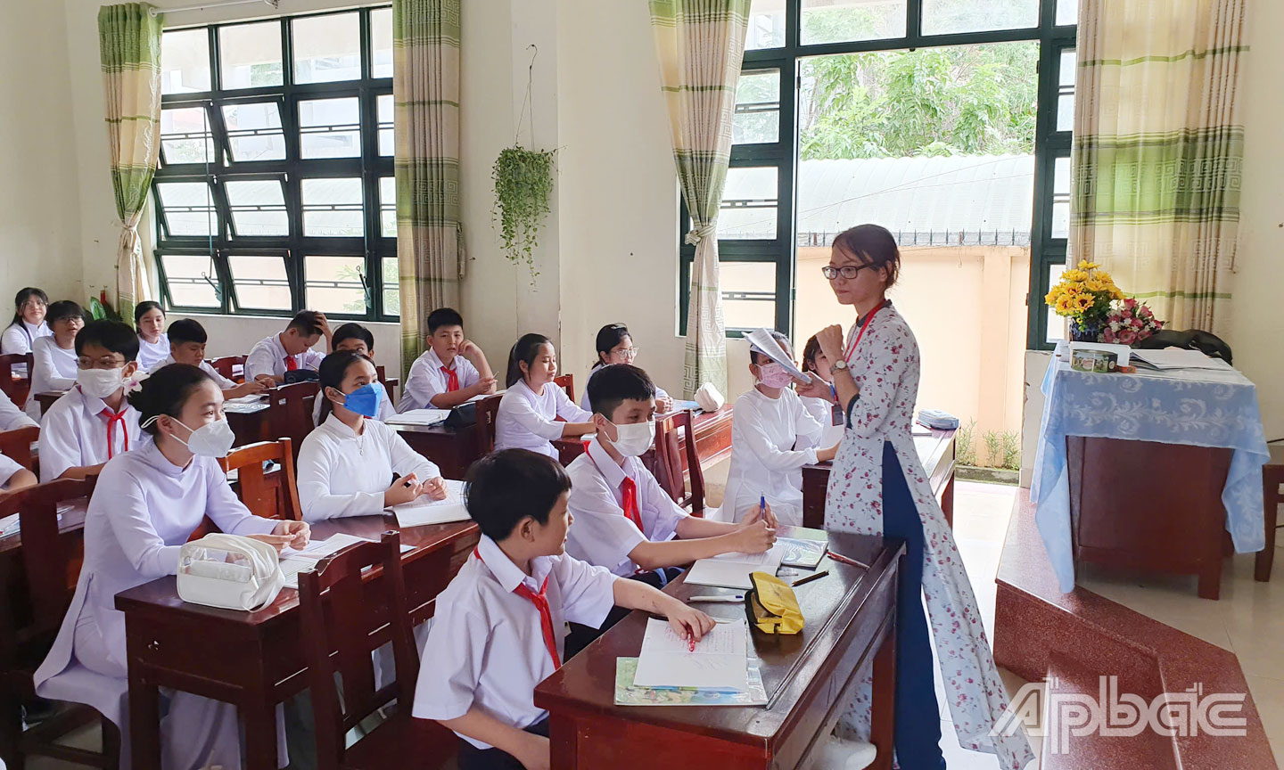 Tiền Giang đang nỗ lực định hướng chuẩn bị các kỳ thi HSG theo Chương trình GDPT năm 2018 (ảnh chụp tại Trường  THCS Lê Ngọc Hân, TP. Mỹ Tho).  