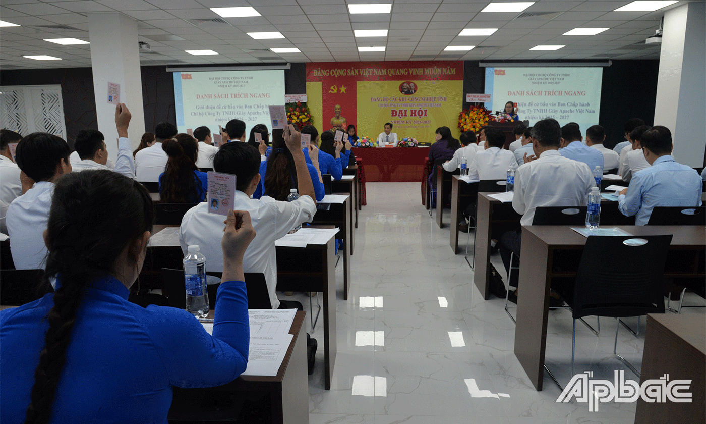 Đại biểu biểu quyết các nội dung tại Đại hội.