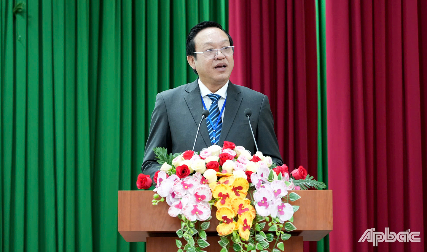 S.BS Nguyễn Văn Dương, Giám đốc Sở Y tế Tiền Giang phát biểu khai mạc hội nghị