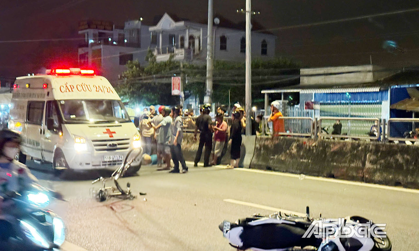 Hiện trường vụ tai nạn giao thông.