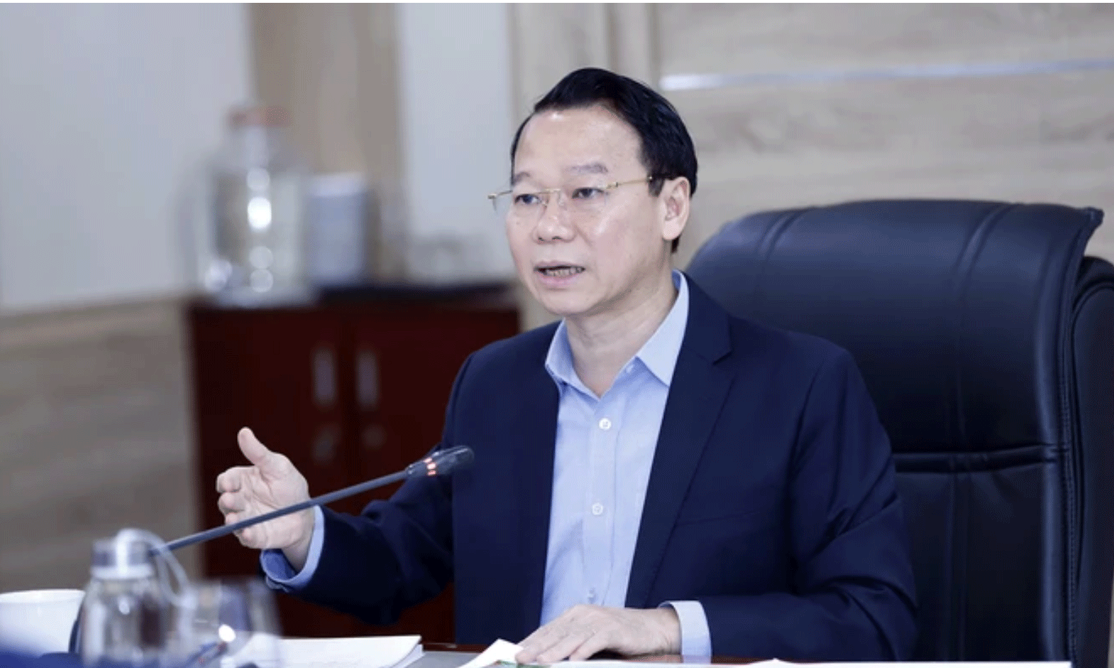 Bộ trưởng Đỗ Đức Duy chủ trì cuộc họp ngày 8-3. Ảnh: KHƯƠNG TRUNG