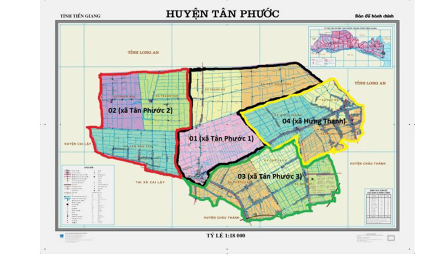 Bản đồ hành chính sau khi thực hiện việc sắp xếp.