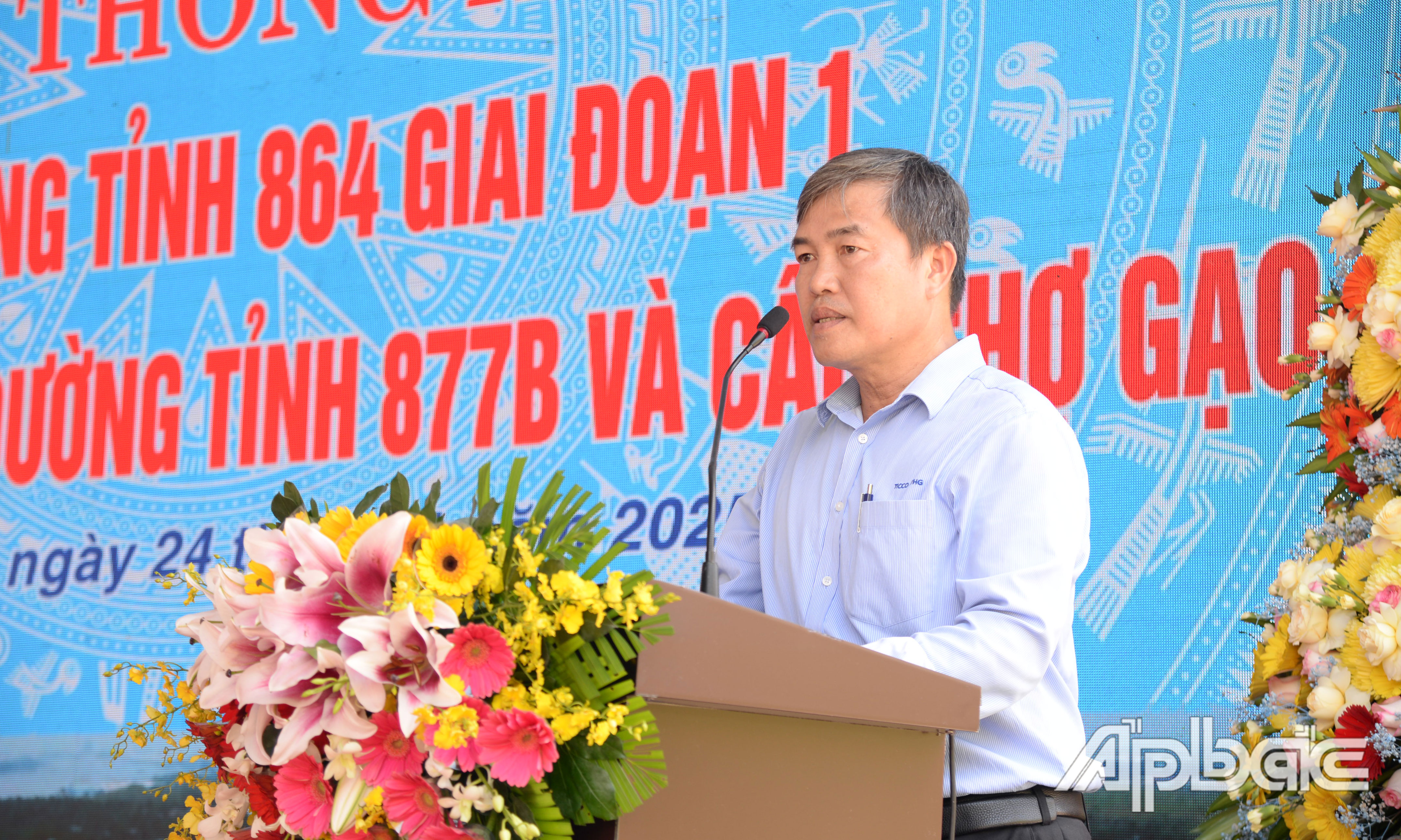 Đại diện nhà thầu phát biểu tại Lễ thông xe.