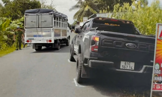 Hiện trường vụ tai nạn giao thông khiến nữ sinh Nguyễn Ngọc B.T. tử vong.