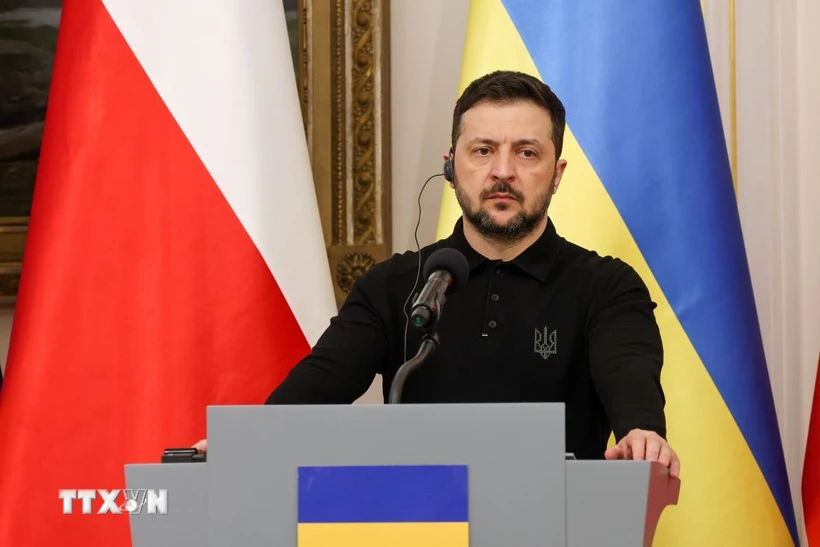 Tổng thống Ukraine Volodymyr Zelensky. Ảnh: PAP/TTXVN