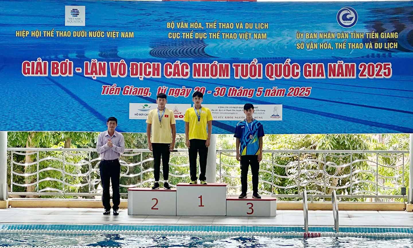 vận động viên Trần Dương Thiện Huy  xuất sắc đem về 3 Huy chương Vàng.