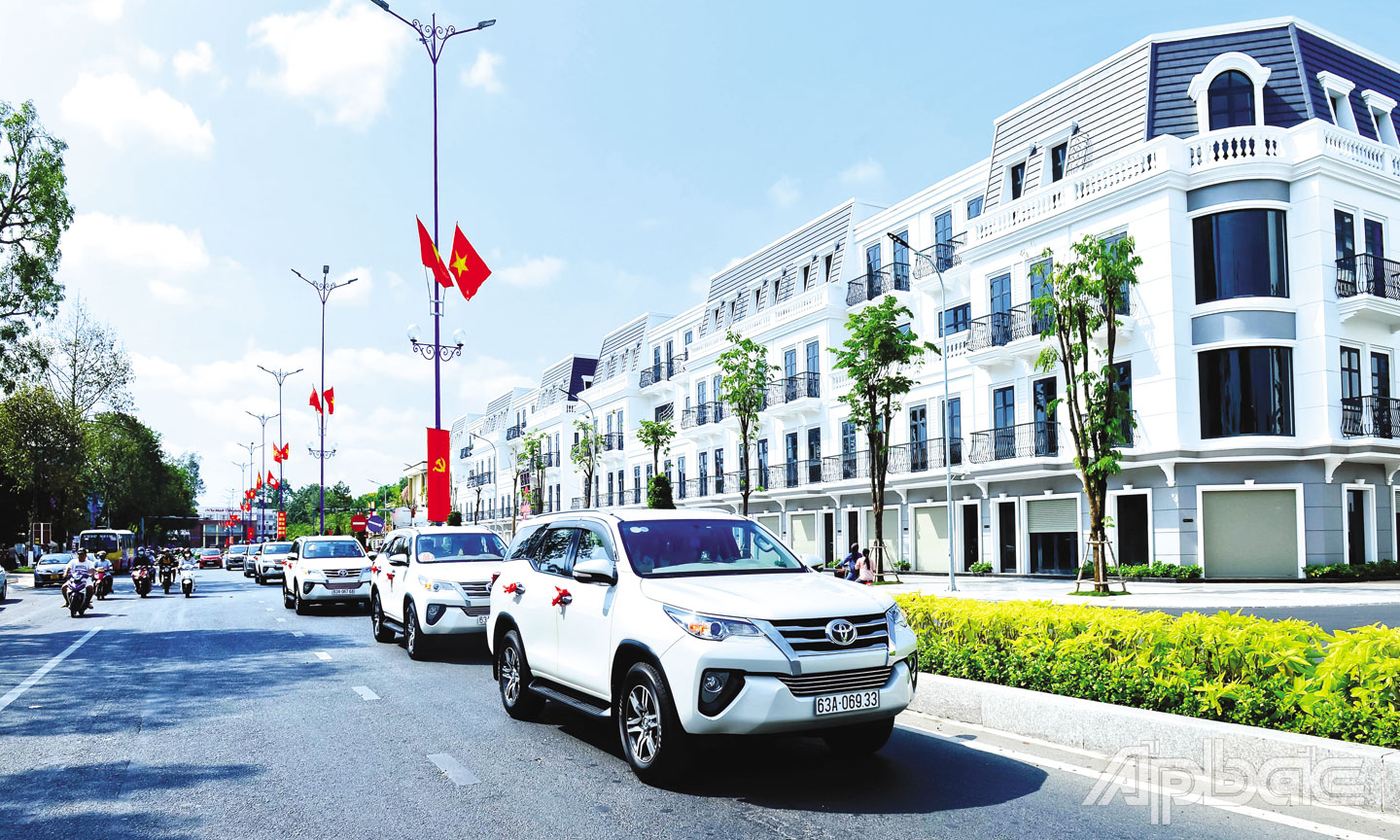  Khu nhà ở thương mại, dịch vụ của Tập đoàn Vincom tại trung tâm  TP. Mỹ Tho. Ảnh: DUY NHỰT