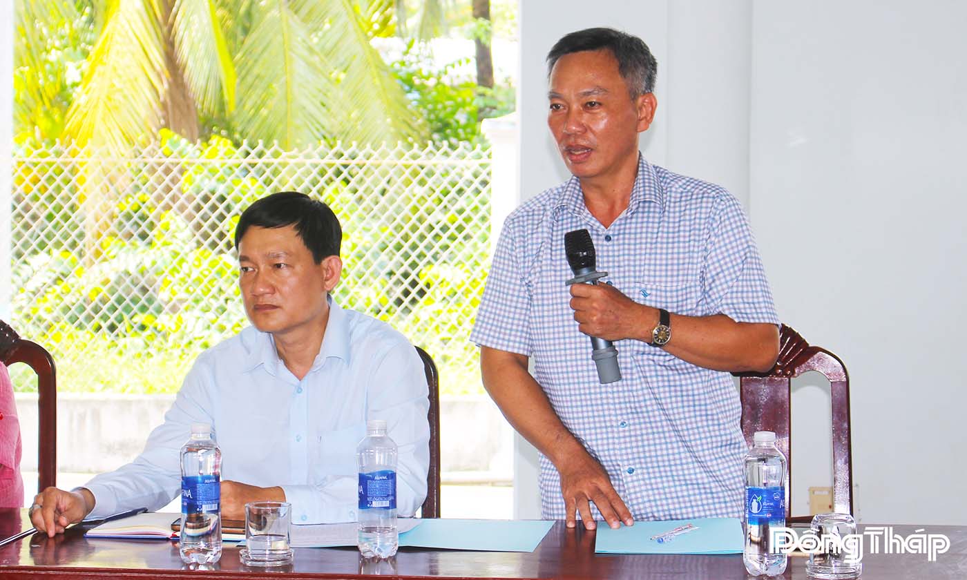 Đại diện sở, ngành tỉnh phát biểu ý kiến tại buổi làm việc.