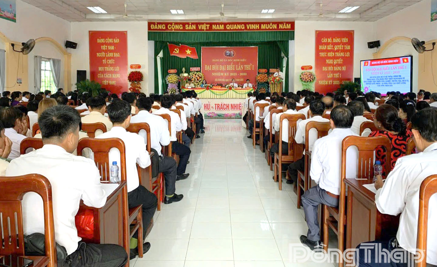 Quang cảnh Đại hội đại biểu Đảng bộ xã Đốc Binh Kiều lần thứ I, nhiệm kỳ 2025 - 2030
