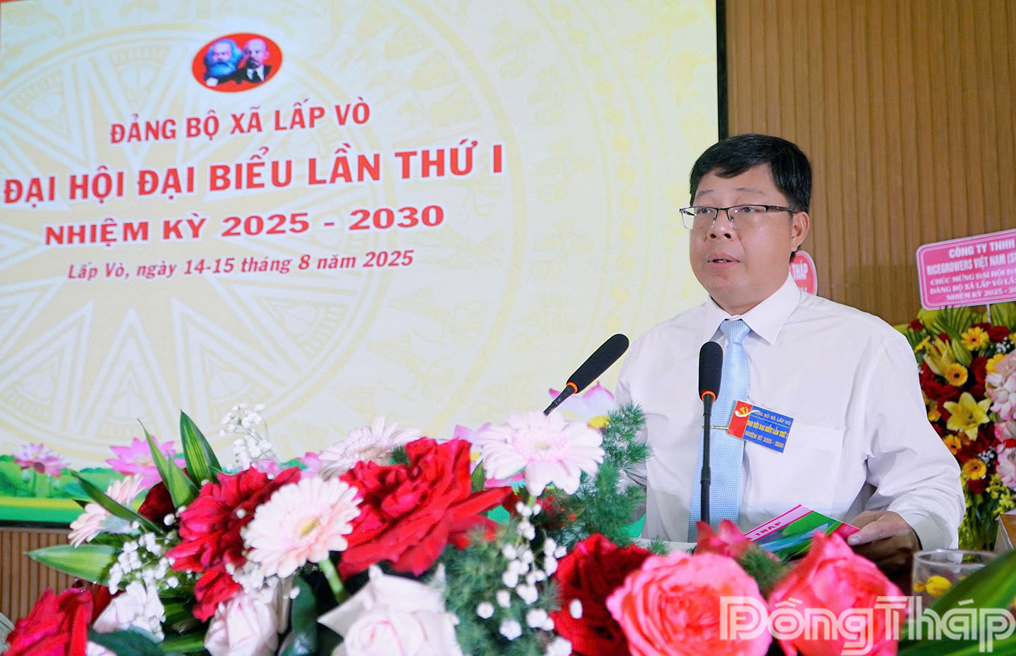 Đồng chí Trần Thanh Nguyên, Ủy viên Ban Thường vụ tỉnh ủy, Phó Chủ tịch HĐND tỉnh Đồng Tháp phát biểu chỉ đạo tại đại hội.