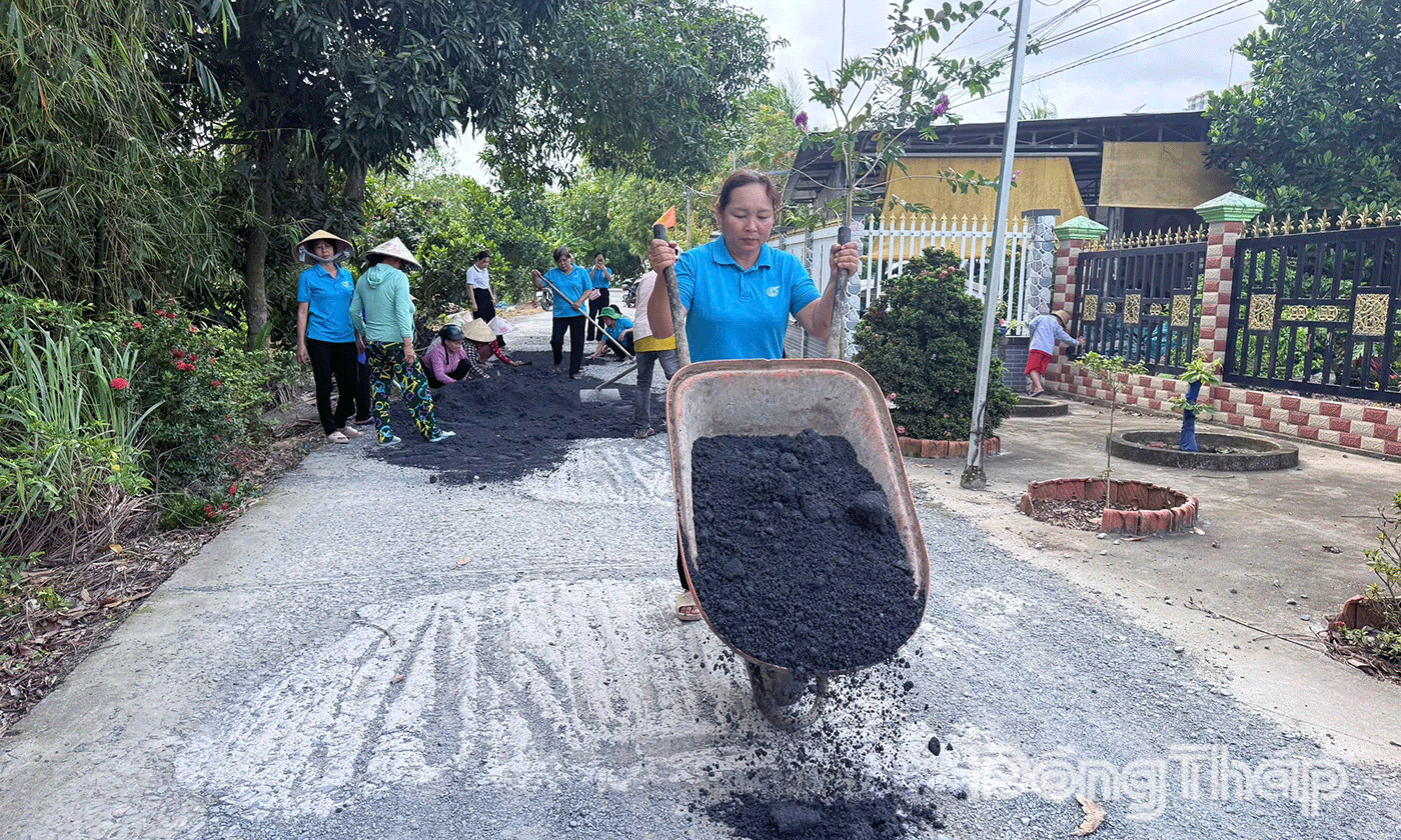 Hội LHPN xã Mỹ An Hưng ra quân thực hiện công trình 