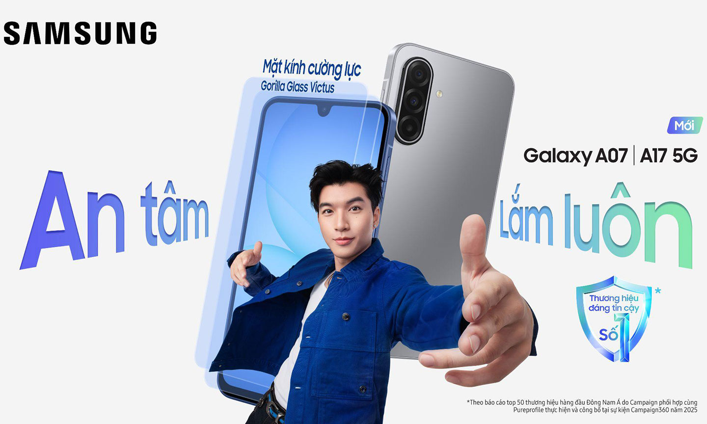 Samsung ra mắt bộ đôi Galaxy A17|A07 mới với những cải tiến vượt trội về AI, bảo mật và độ bền sản phẩm.