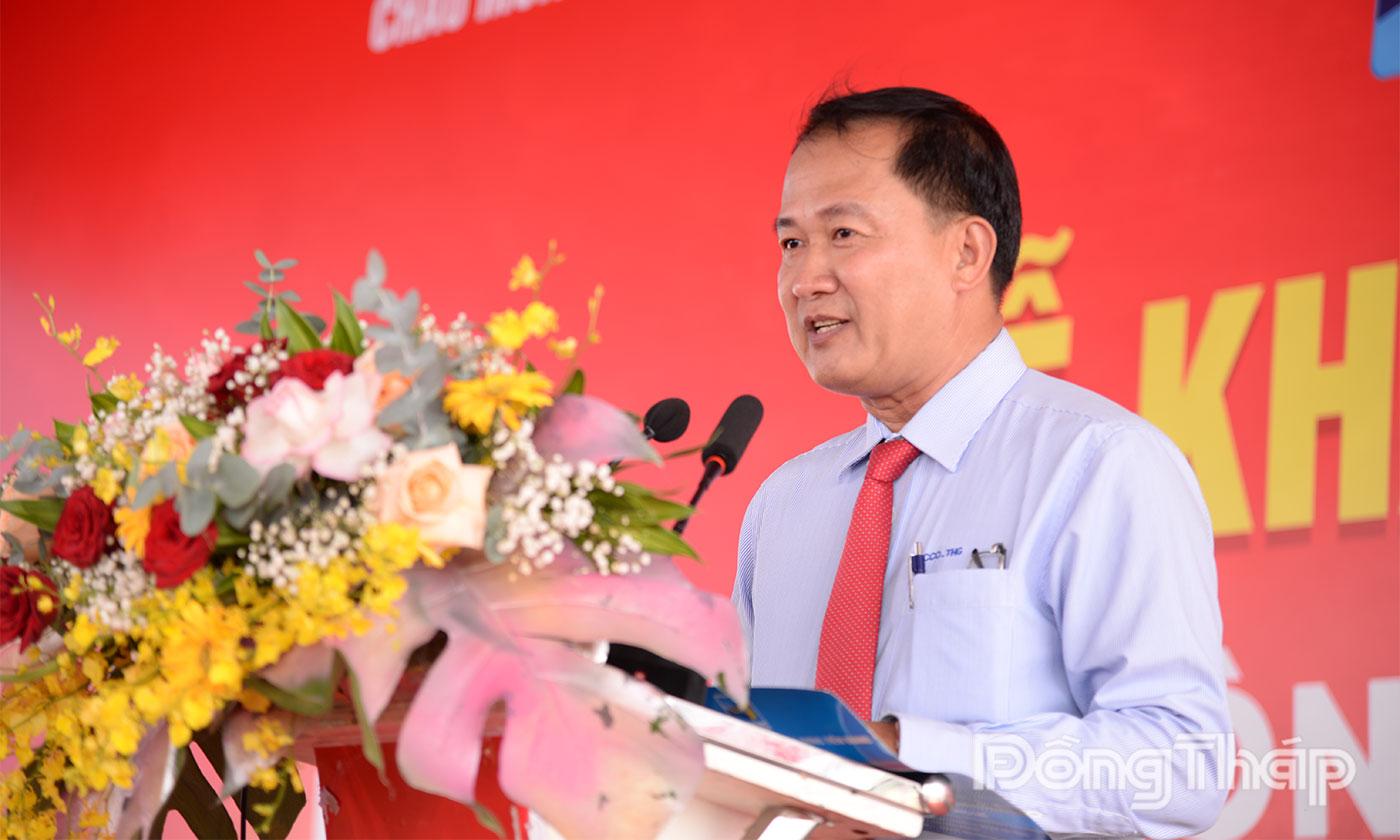 &Ocirc;ng Vũ Huy Gi&aacute;p, Tổng Gi&aacute;m đốc TICCO ph&aacute;t biểu tại Lễ kh&aacute;nh th&agrave;nh.