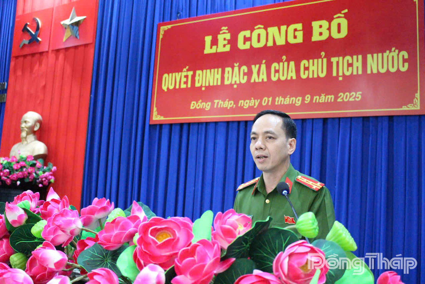 Đại tá Phạm Văn Duyên, Giám thị Trại giam Cao Lãnh phát động Phong trào thi đua chấp hành án phạt tù dịp đặc xá lễ 2-9 năm 2025.