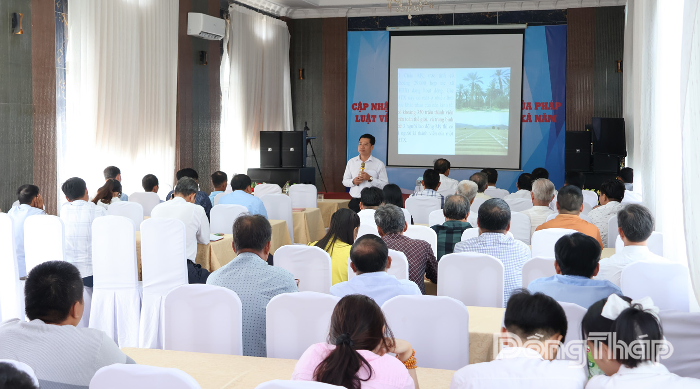 Quang cảnh lớp tập huấn cập nhật, phổ biến các quy định mới về Kinh tế tập thể và Hợp tác xã..