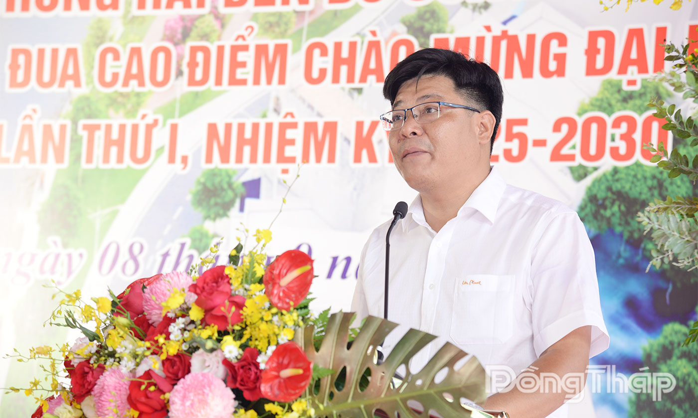 Đại diện nhà thầu phát biểu tại Lễ khởi công.