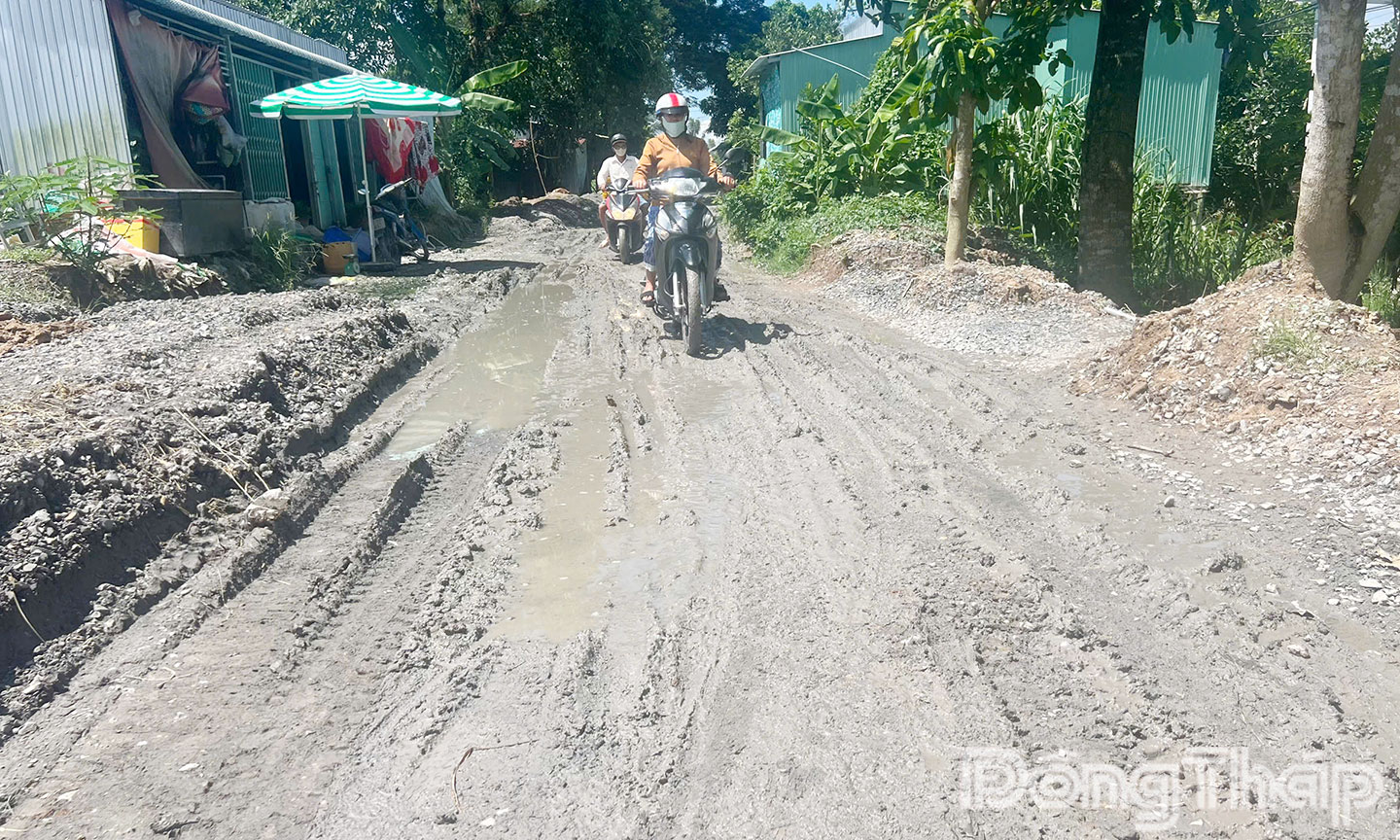 Người dân đi lại khó khăn trong những ngày mưa dầm vừa qua.