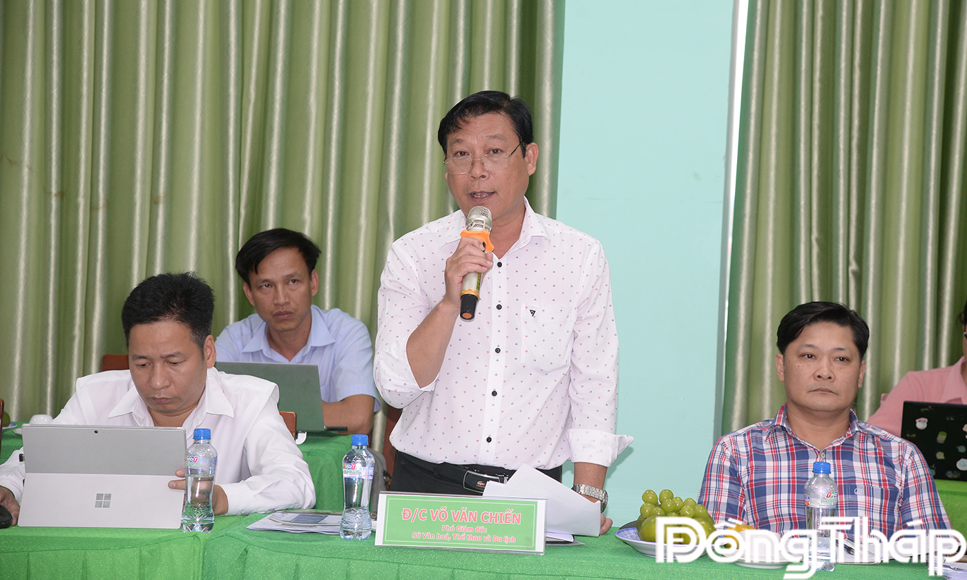 Đồng chí Võ Văn Chiến phát biểu tại buổi làm việc