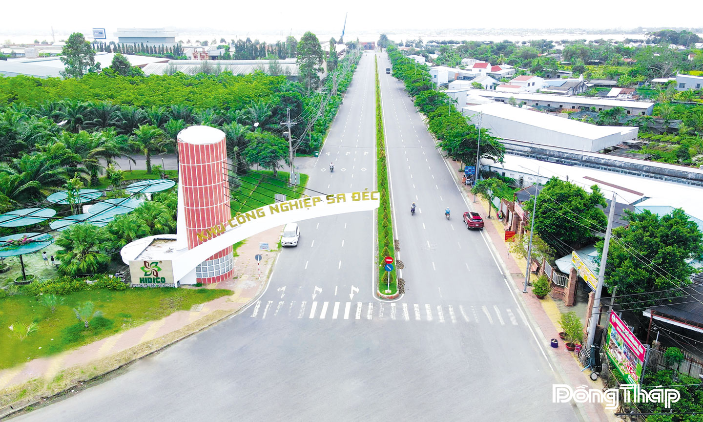 Khu Công nghiệp Sa Đéc nhìn từ trên cao. Ảnh: HÀ NAM