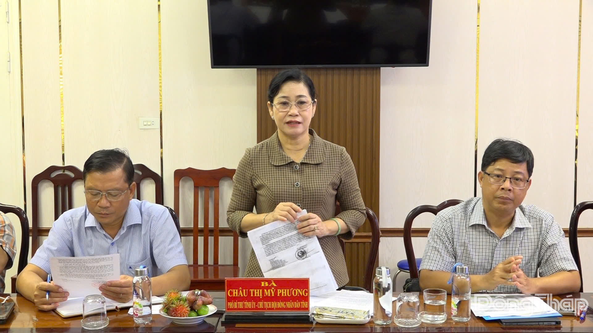 Bà Châu Thị Mỹ Phương – Phó Bí thư Tỉnh ủy, Chủ tịch HĐND tỉnh phát biểu tại buổi làm việc với UBND phường Sa Đéc