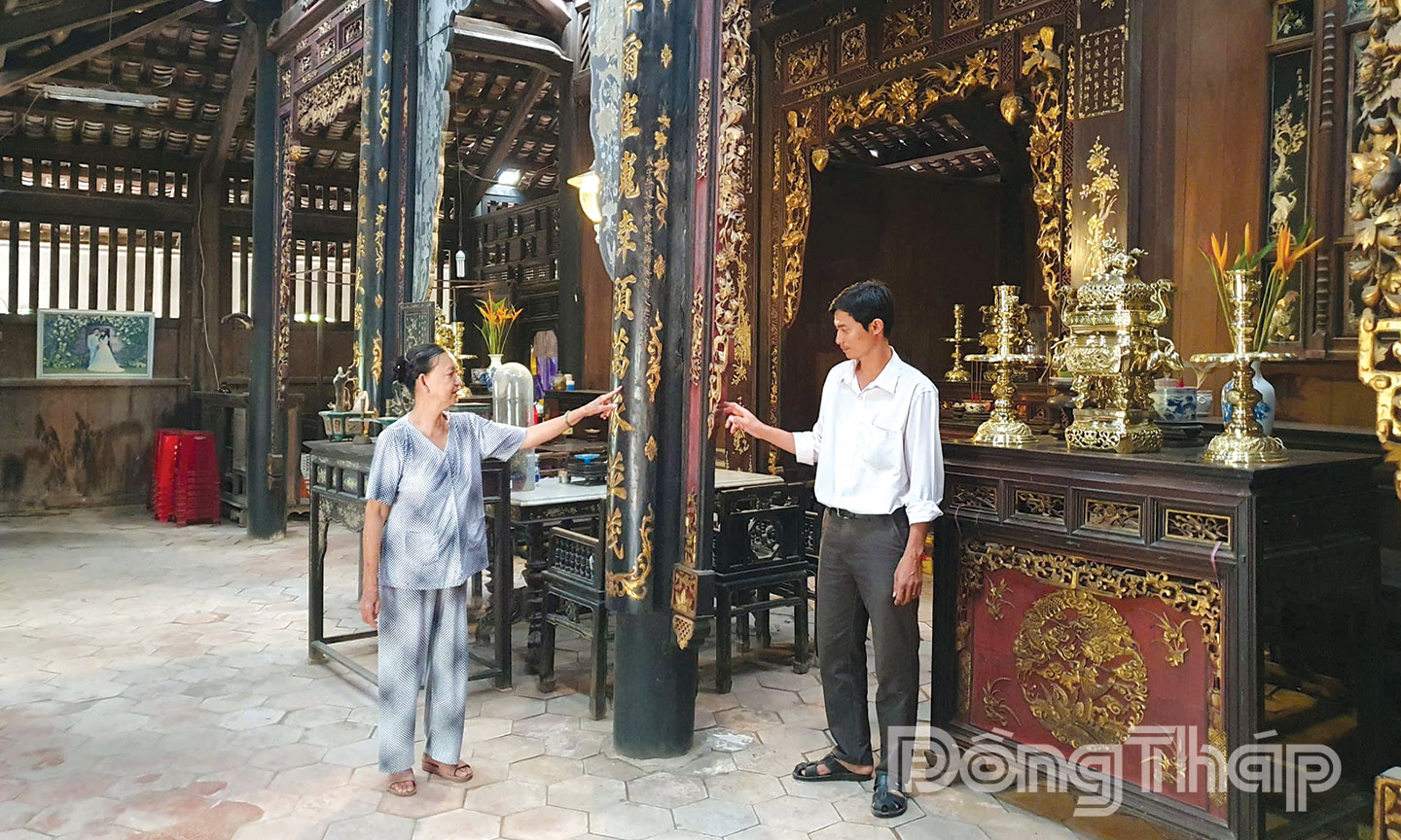 Kiến trúc bên trong nhà cổ Ông Xoát.