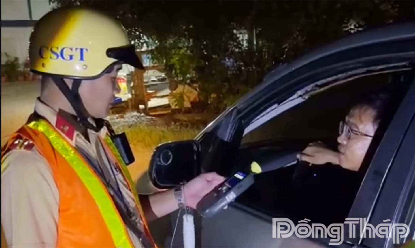 Kiểm tra vi nồng độ cồn khu vực Gò Công.