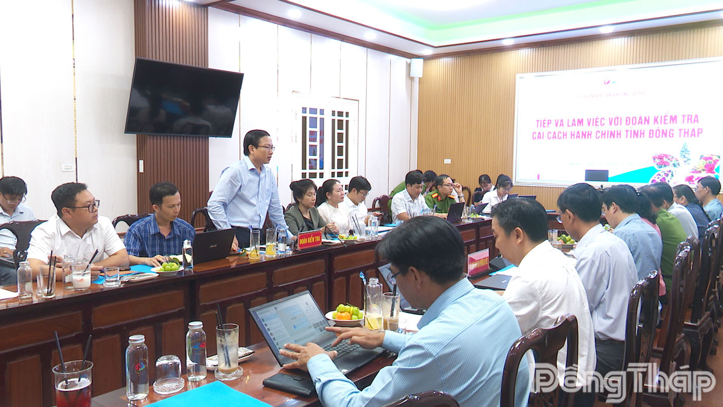 Nguyễn Trọng Luân- Phó Trưởng đoàn kiểm tra phát biểu tại buổi làm việc