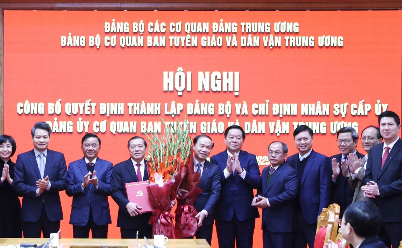 Hội nghị công bố quyết định thành lập đảng bộ và chỉ định nhân sự cấp ủy đảng ủy cơ quan Ban Tuyên giáo và Dân vận trung ương diễn ra vào tháng 2/2025. 
