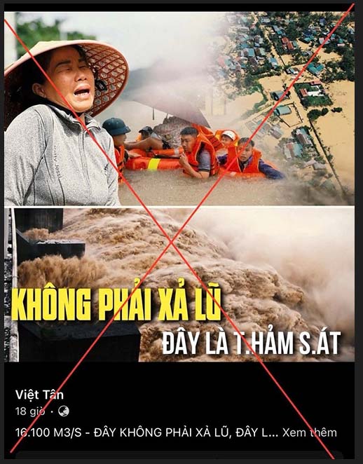 Thông tin sai sự thật được phát tán trên mạng. Ảnh: Bộ Công an